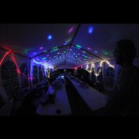 Late night hacking at Baconsvin village at BornHack 2016